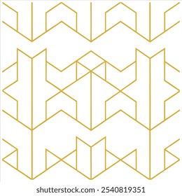 Enhance your projects with this geometric seamless pattern featuring gold lines. Perfect for luxurious backgrounds, decor, wallpapers, and digital designs with an elegant touch.