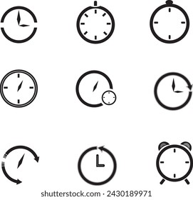 Mejore sus proyectos con esta carga de iconos de tiempo elegante y contemporáneo. Perfecto para aplicaciones web y móviles, este símbolo de reloj minimalista añade un toque de profesionalidad a sus diseños. 