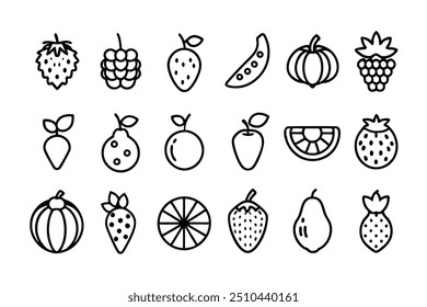 Enhance your projects with this vibrant set of colorful fresh fruit clip art. Perfect for digital design, crafting, and printables, these high-quality fruit illustrations add a juicy pop to any creati