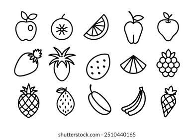 Aprimore seus projetos com este conjunto vibrante de arte clipe de frutas frescas coloridas. Perfeito para design digital, artesanato e impressão, essas ilustrações de frutas de alta qualidade adicionam um pop suculento a qualquer creati