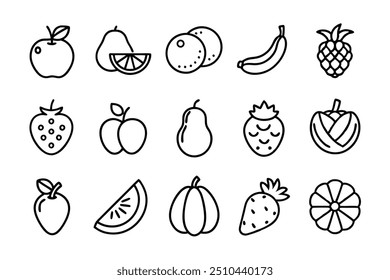 Enhance your projects with this vibrant set of colorful fresh fruit clip art. Perfect for digital design, crafting, and printables, these high-quality fruit illustrations add a juicy pop to any creati