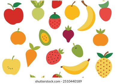 Enhance your projects with this vibrant set of colorful fresh fruit clip art. Perfect for digital design, crafting, and printables, these high-quality fruit illustrations add a juicy pop to any creati