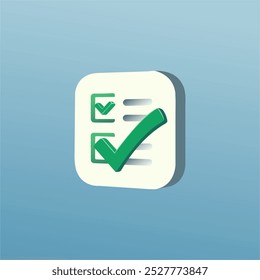 Enhance your to-do lists and task management visuals with this clean 3D checklist icon. Perfect for apps, websites, and presentations, this modern design adds a professional touch to your projects.