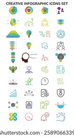 "Enhance your visuals with our Creative Infographic Icons Set, perfect for data analysis, teamwork, and project visualization. Modern, versatile designs for professional presentations and reports."