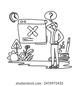 Enhance your website or app with this eye catching flat illustration of an Error Warning Sign. This versatile image is ideal for error messages, alerts, notifications, and more.