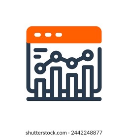 Ilustración de icono de vector de inteligencia de negocios analítica mejorada