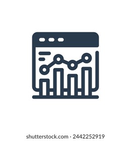 Enhanced Analytic Business Intelligence Vector Icon Illustration