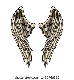 
Enhanced angel wings details for graphic resources. Vector eps 10