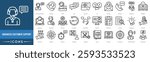 Enhanced Customer Support icon set. Customer Service Representative, Support Hotline, Help Desk, Live Chat, Support Ticket, FAQ, Email and Phone Support