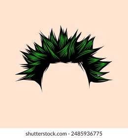 Enhanced detailing of the punk hair. Vector eps 10