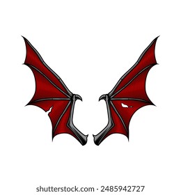 
Enhanced devil wings details for graphic resources. Vector eps 10