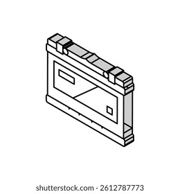 enhanced flooded battery efb isometric icon vector. enhanced flooded battery efb sign. isolated symbol illustration