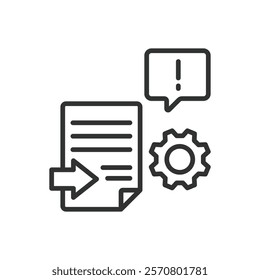 Enhanced logging, icon in line design. Enhanced logging, advanced logging, log analysis, system monitoring, event tracking on white background vector. Enhanced logging editable stroke icon