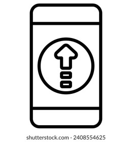 Enhanced Mobile icon line vector illustration