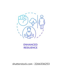 Enhanced resilience blue gradient concept icon. Believe in yourself. Benefit of confidence abstract idea thin line illustration. Isolated outline drawing. Myriad Pro-Bold font used