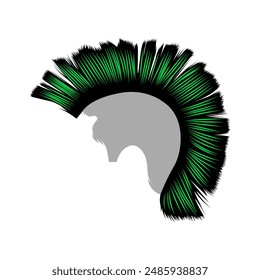 Detalles de cabello punk lateral mejorado. Vector eps 10