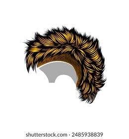 Enhanced side punk hair details. Vector eps 10