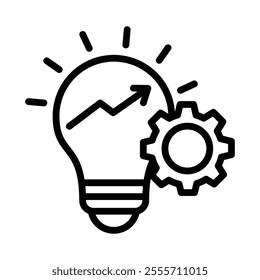 Enhancement vector icon, excellence, strategy, idea, light bulb icon. isolated lineal vector icon