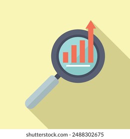 Enhancing business growth through detailed analysis and strategic planning with the use of magnifying glass, graphs, and data to increase financial success and market expansion