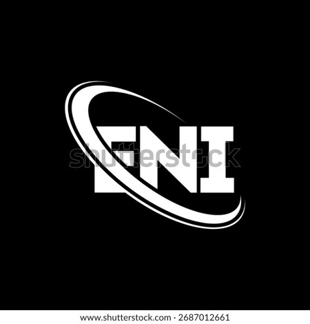ENI logo. ENI letter. ENI letter logo design. Initials ENI logo linked with circle and uppercase monogram logo. ENI-typography for technology, business and real estate brand.