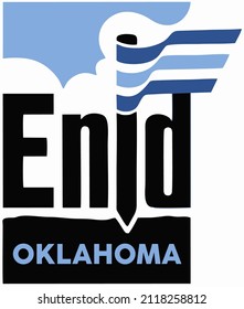 Enid Oklahoma on a white background