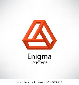 Enigma. Abstract tech logo. Impossible shapes. Vector