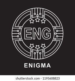 Enigma coin ENG Cryptocurrency  icon with black background