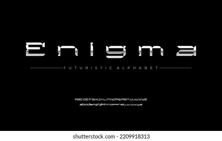 Enigma Modern Tecno Futuristic Minimalist Alphabet Font