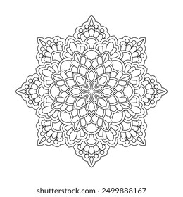 Enigmatic abstract mandala coloring book page. Easy Mandala Coloring Book Pages for Adults to Relax, Experiences Give Relief. Resizeable Vector File