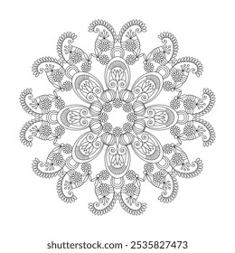 Enigmatic Elixir Mandala coloring book page. Easy Mandala Coloring Book Pages for Adults to Relax, Experiences Give Relief. Resizeable Vector File