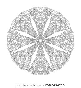 Enigmatic Elixir Mandala coloring book page for Kids. Easy Mandala Coloring Book Pages for Adults to Relax, Experiences Give Relief. Resizeable Vector File