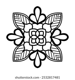 Enigmatic  mandala coloring book page. Easy Mandala Coloring Book Pages for Adults to Relax, Experiences Give Relief. Resizeable Vector File