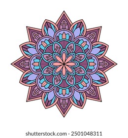 Página de libro para colorear de mandala de color de atención plena enigmática. Páginas fáciles de libros para colorear de mandala para que los adultos se relajen, las experiencias dan alivio. Archivo de Vector de tamaño variable