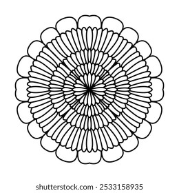 Enigmatic mindfulness mandalabook page. Easy Mandala Coloring Book Pages for Adults to Relax, Experiences Give Relief. Resizeable Vector File