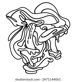 The Enigmatic Mushroom sketch features a mushroom with a mysterious facial expression, inviting interpretation and contemplation. Perfect for illustrations, art prints and home decor