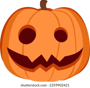 Enigmatic Orange Pumpkin : Sinister Smiles Halloween Jack O' Lantern Isolated	- A striking orange pumpkin intricately carved to hide a chilling and eerie smile, perfect for Halloween-themed designs.