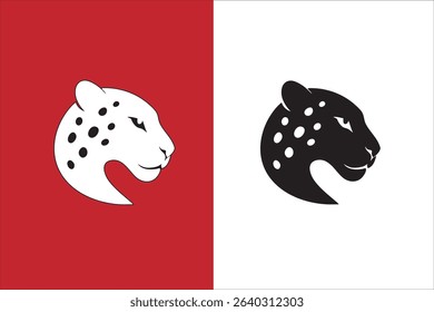 Enigmatic panther or jaguar head silhouette, spots hinted with negative space