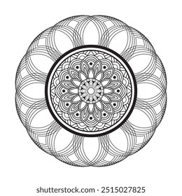 Enigmático anéis criatividade mandala colorir página do livro. Fácil Mandala colorir páginas do livro para adultos para relaxar, experiências dar alívio. Arquivo de vetor redimensionável