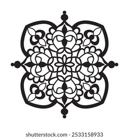   Enigmatic switling mandala coloring book page. Easy Mandala Coloring Book Pages for Adults to Relax, Experiences Give Relief. Resizeable Vector File