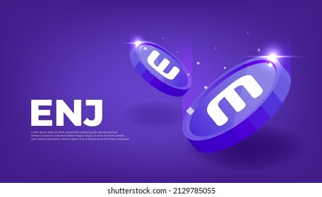 ENJ coin cryptocurrency concept banner background.