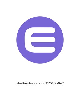 Icono de moneda de ENJ aislado en fondo blanco.