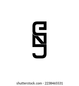 enj typography letter monogram logo design