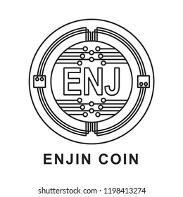 enjin coin  Cryptocurrency  icon outline