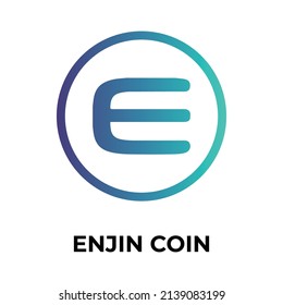 Icono de símbolo (token) de criptodivisa de la moneda única. símbolo de elemento de ENJ. Icono de vector criptodivisa. Ilustración de vector plano - Vector