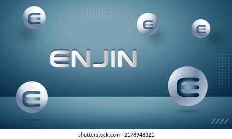 Enjin (ENJ) cryptocurrency background. Block chain based fintech virtual money concept crypto logo vector illustration template.