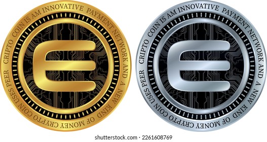 enjin-enj  coin vector illustrations. 3d illustration. vector coins.