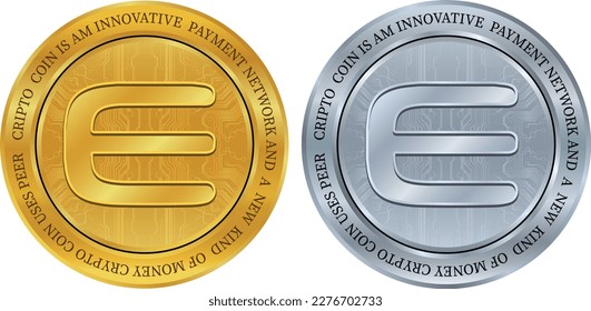 enjin-enj  coin vector illustrations. 3d illustration. vector coins.