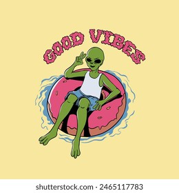 enjoy alien in donuts on the water