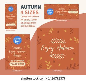Enjoy Autumn Flyer DL a4 Cover size Banner concept Set