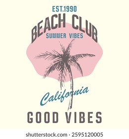 Enjoy beach life California typography print T- shirts, Summer T-shirt Illustration For Print And Clothing. typography college varsity, Vintage college style typography, Los Angeles City slogan print